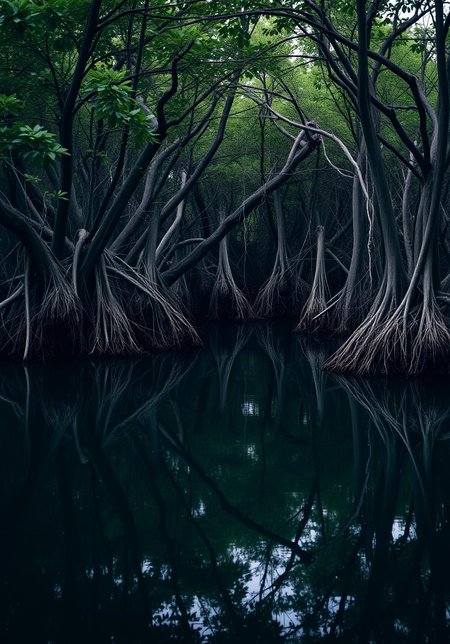 Mangue refletido em água, Light Carbon